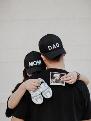 کلاه کتان مشکی ست MOM و Dad دو عددی